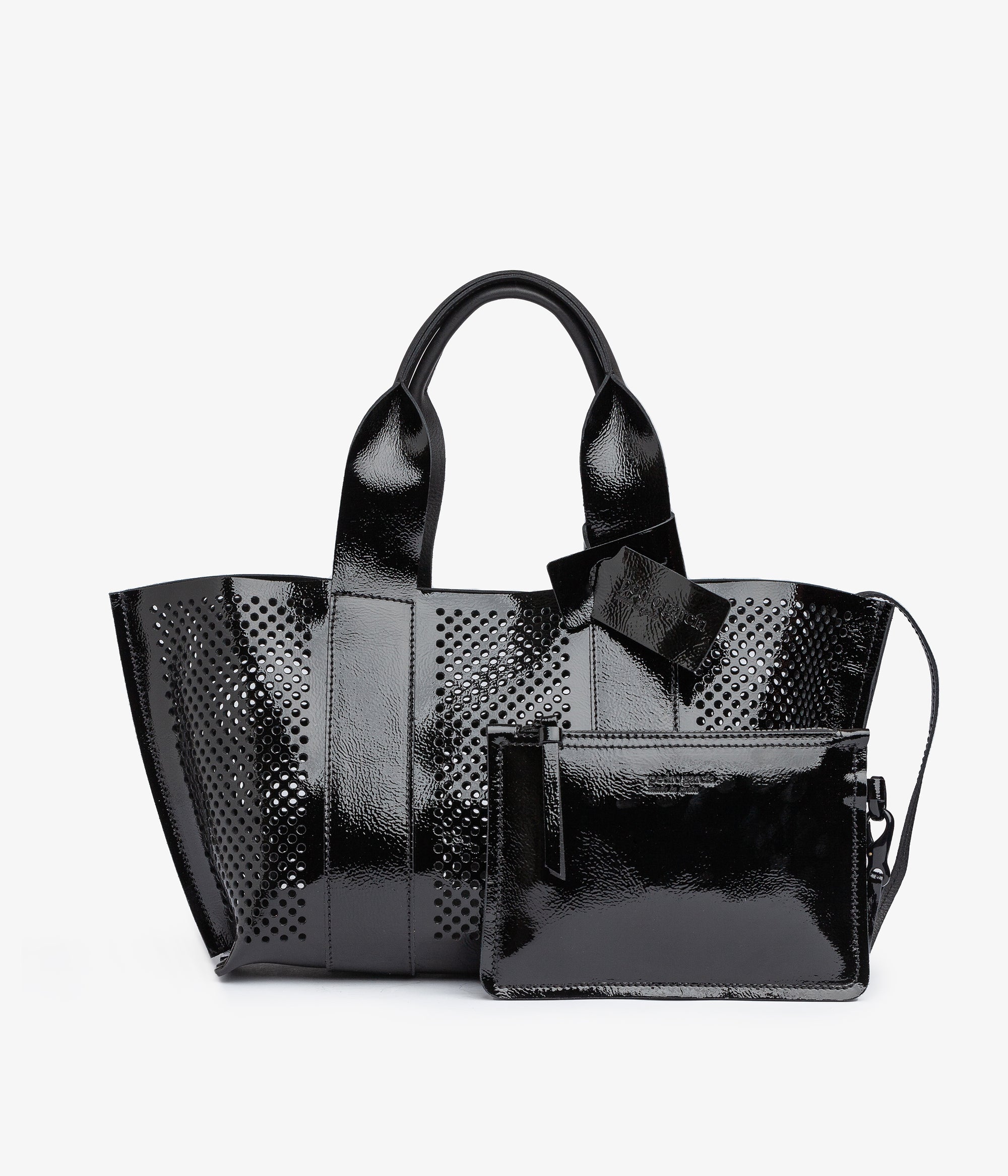 ANINE BING Maya Tote - Black Oversized Embossed