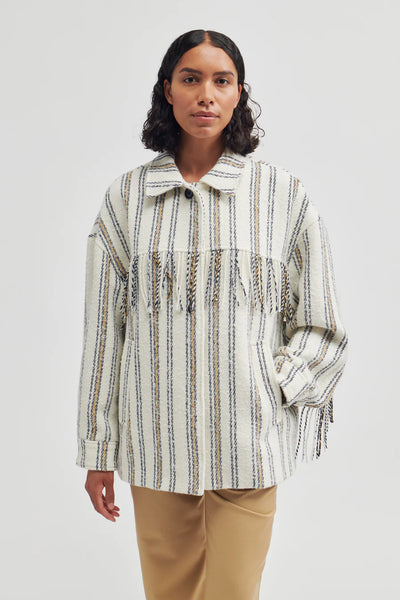 Zora Striped Fringed Arm Jacket