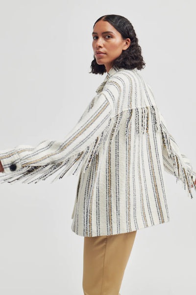 Zora Striped Fringed Arm Jacket