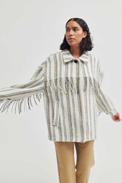 Zora Striped Fringed Arm Jacket