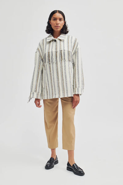 Zora Striped Fringed Arm Jacket