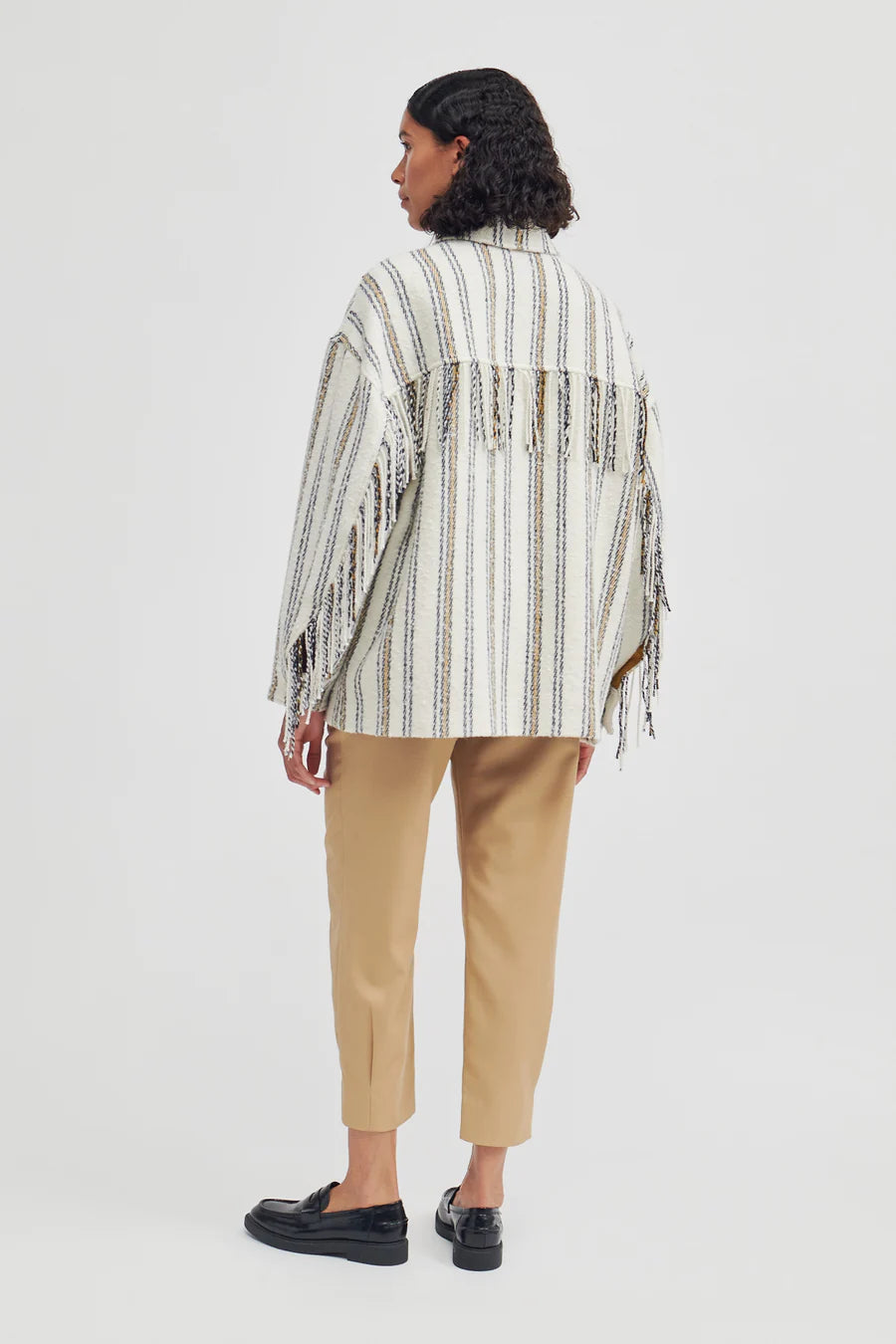 Zora Striped Fringed Arm Jacket