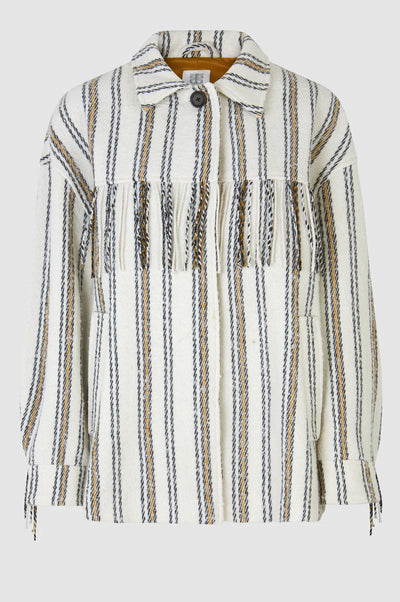 Zora Striped Fringed Arm Jacket