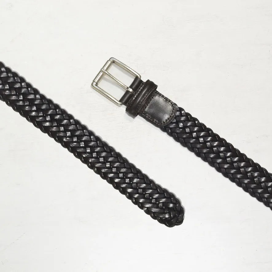 Brown Woven Leather Belt