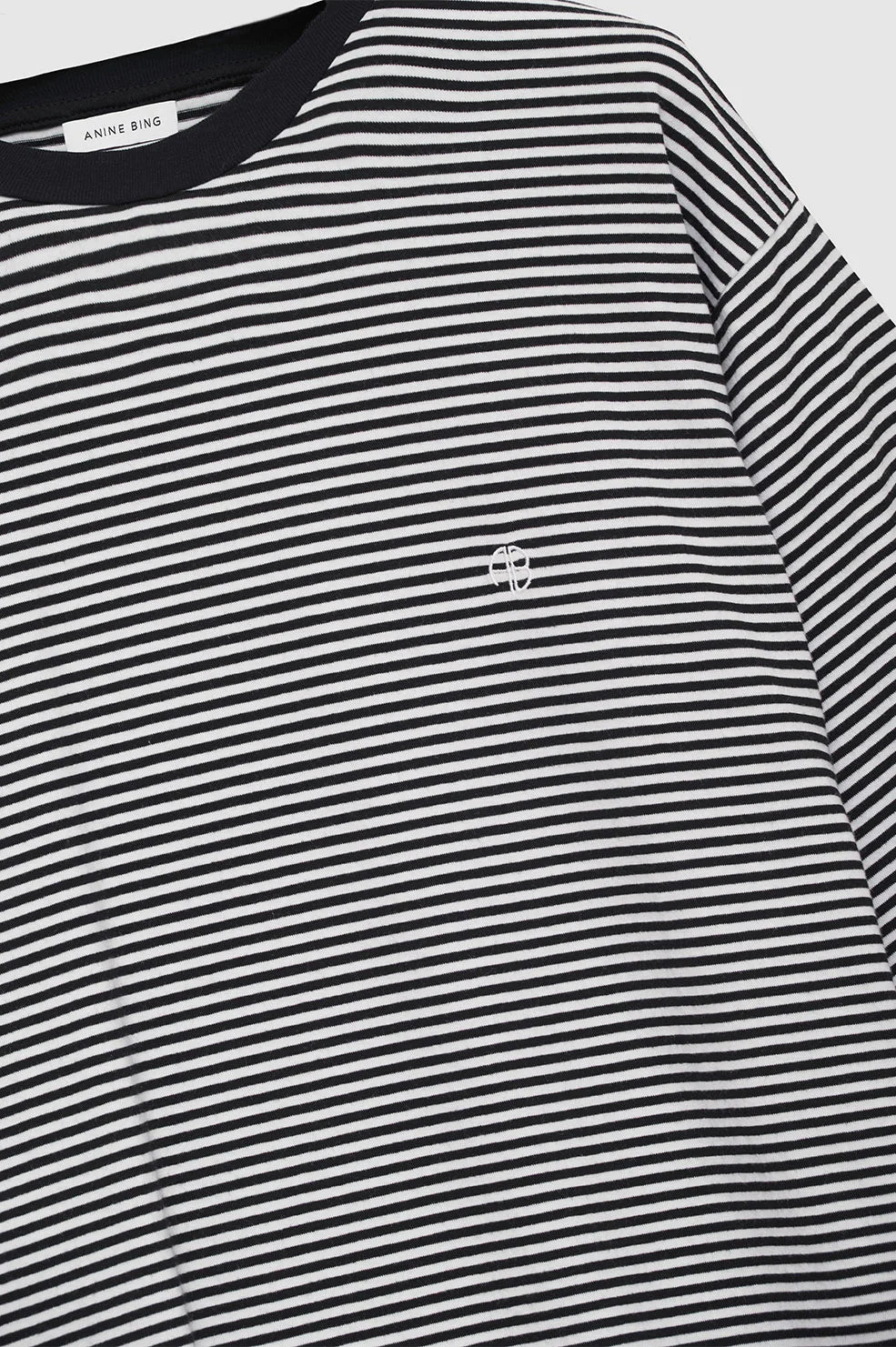 Bo Tee Black and White Stripe