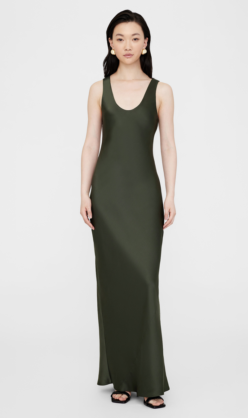 Camille Dress Dark Olive