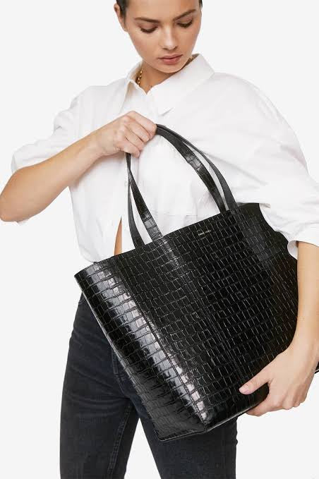 Elly Tote Black Embossed