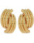 Crossover Ribbed Earrings Gold