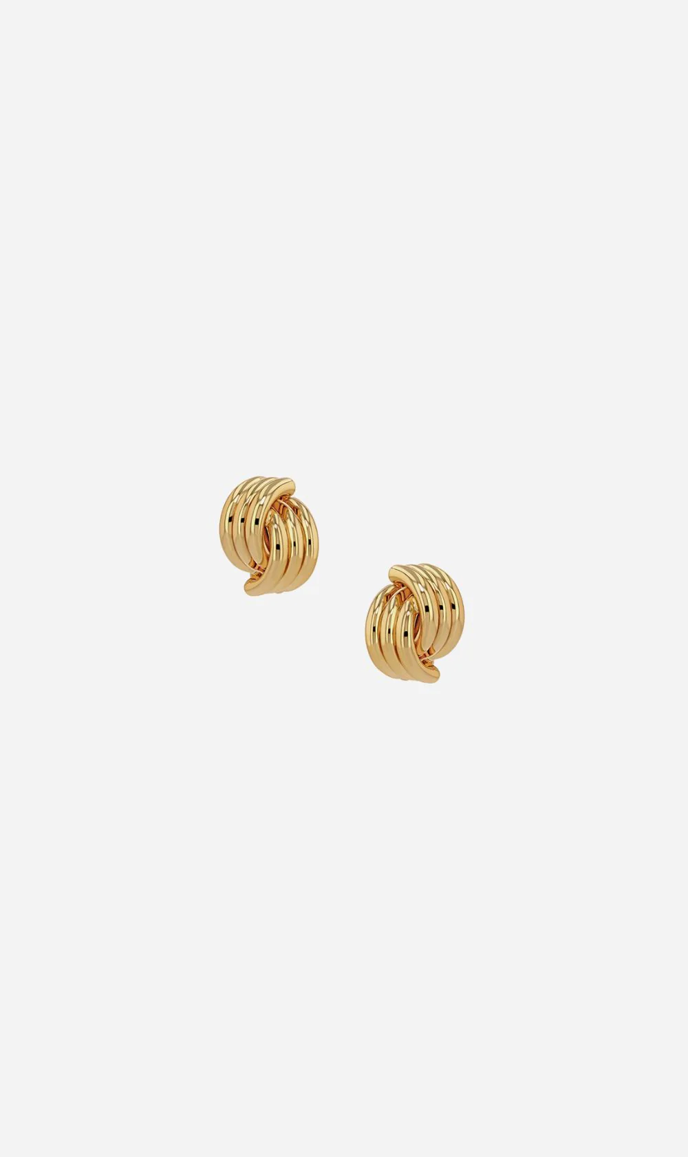 Crossover Ribbed Earrings Gold