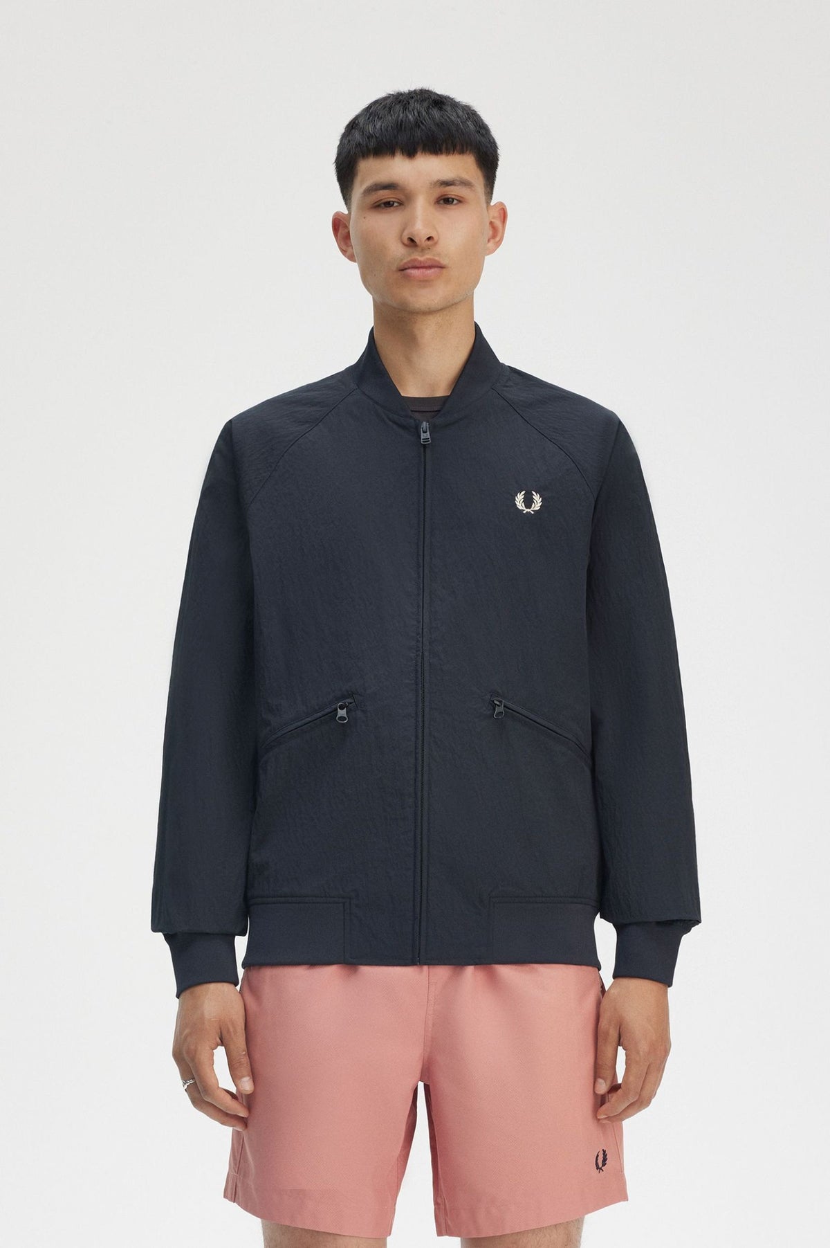 Textured Tennis Bomber- Navy