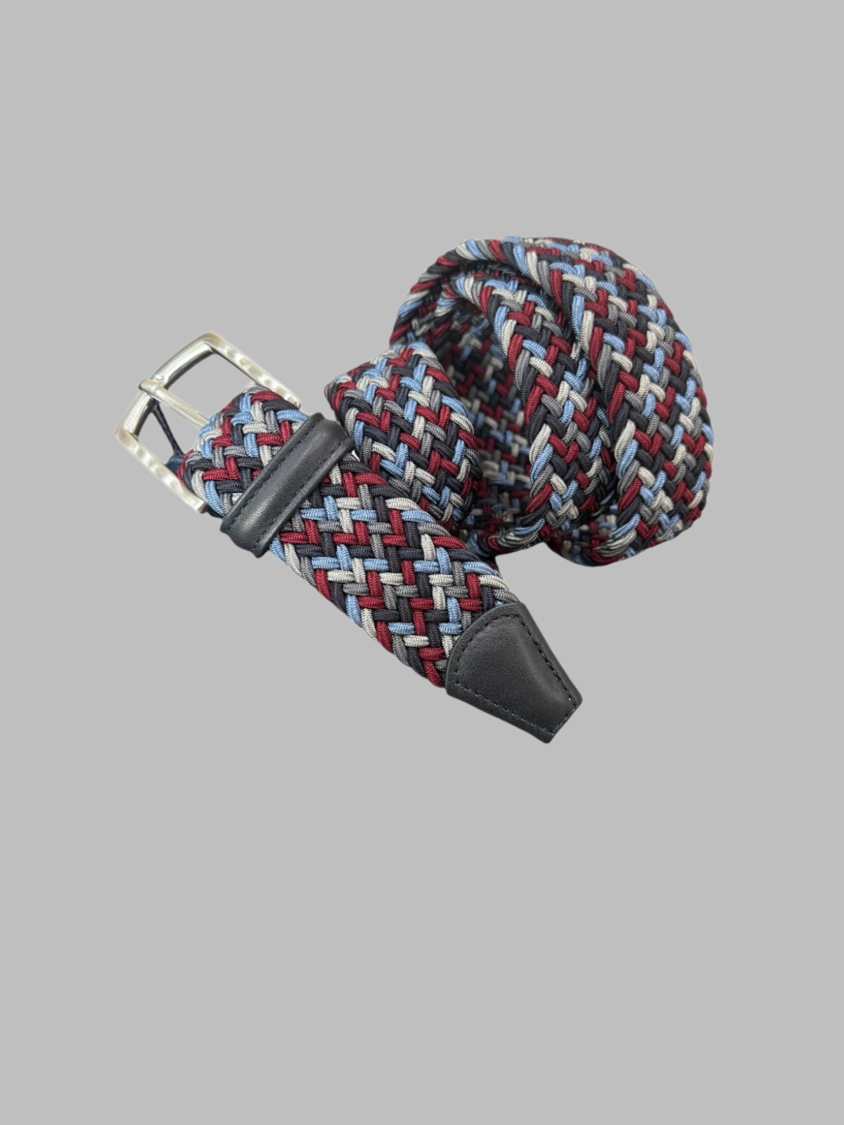 Multi Color Woven Belt Navy/Burgundy