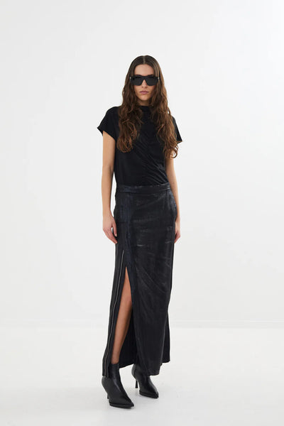 Naline Glazed Skirt Black