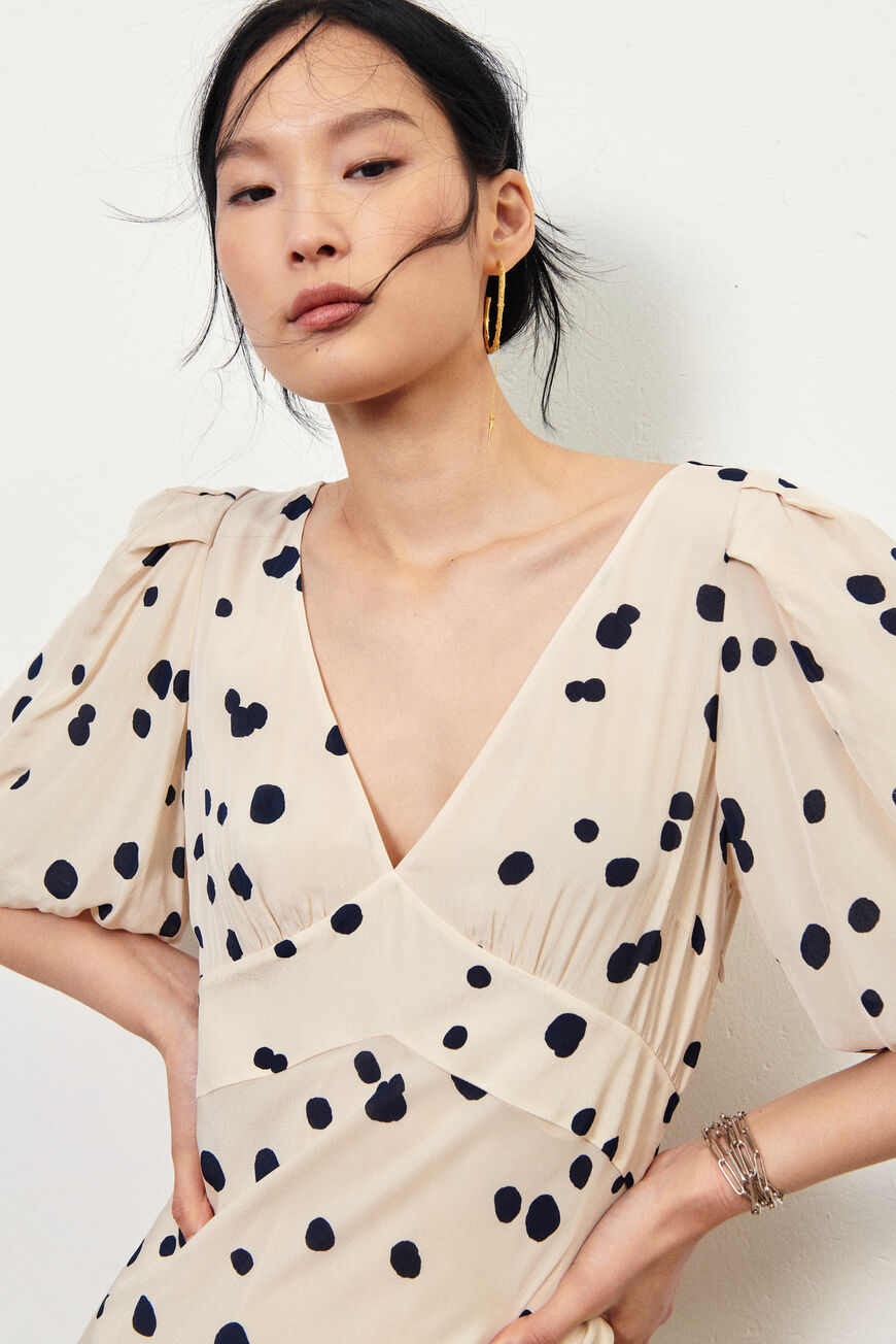 Delize Dots Dress - Ecru