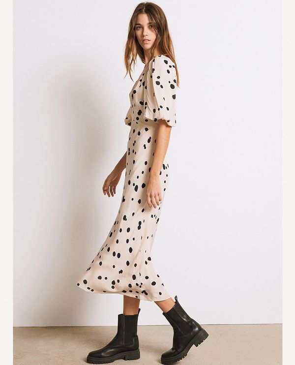 Delize Dots Dress - Ecru